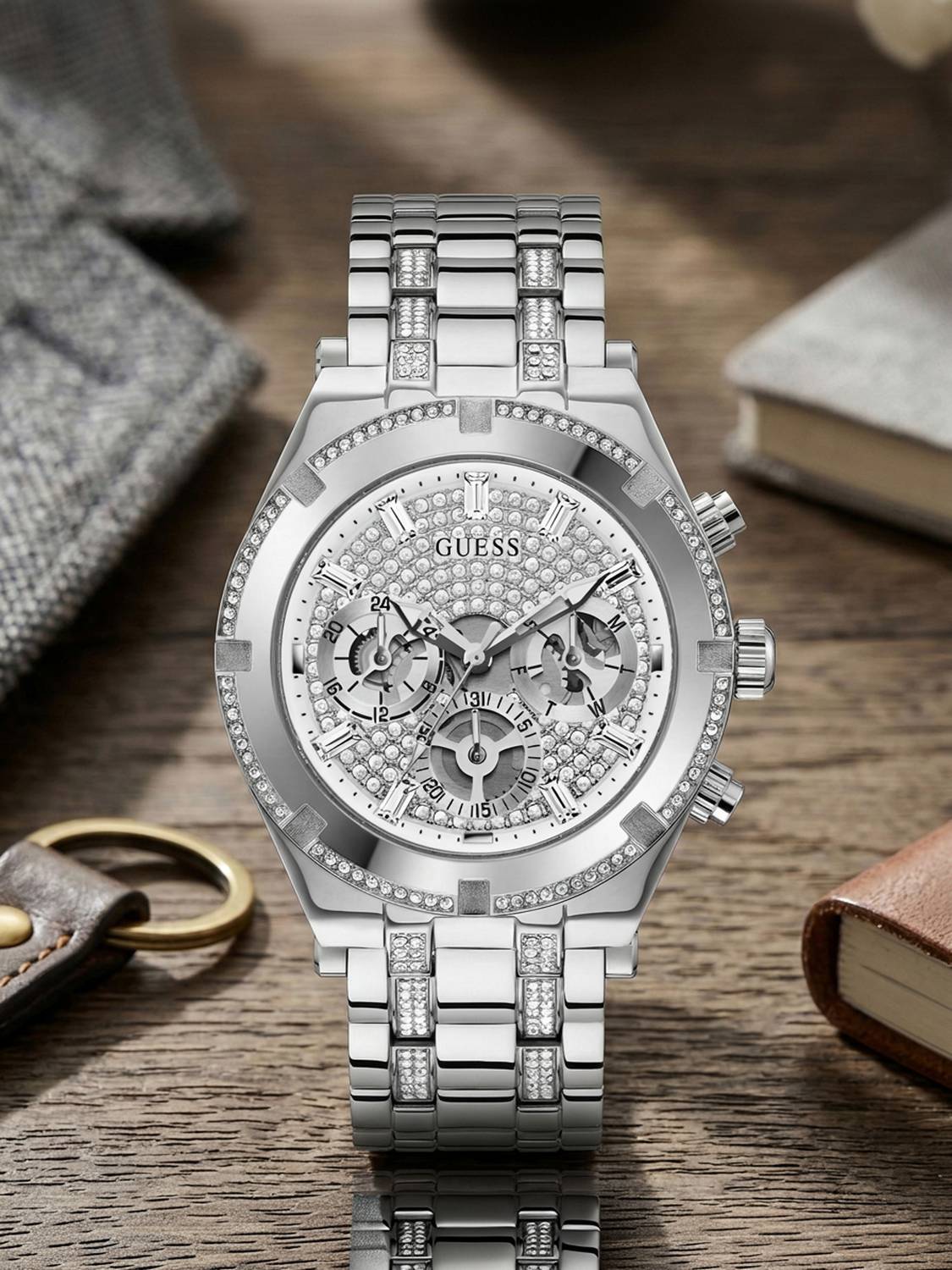 GUESS Multi-function Silver Dial Analog Watch - Men - Image 2