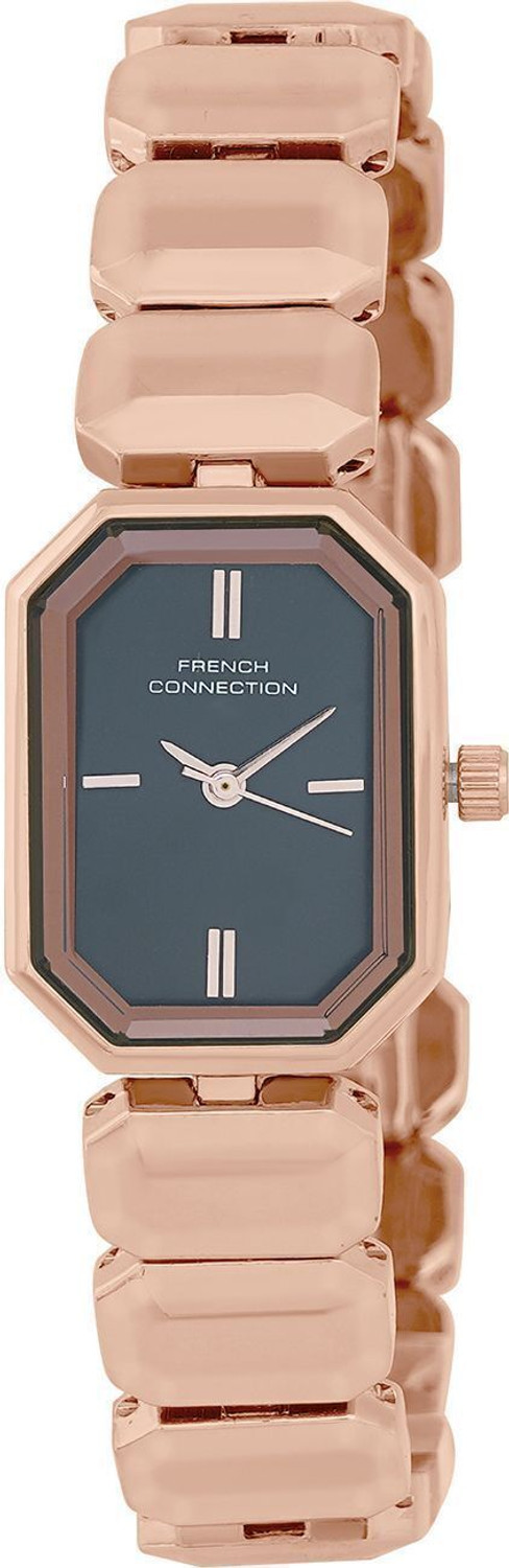 Image of French Connection Black Sunray Dial | Women's Rose Gold Analog Watch Analog Watch - For Women