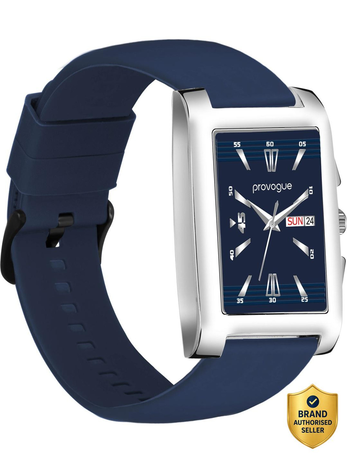 Image of PROVOGUE Minimalist Series | Smart Watch Strap | Smart Clip | Soft Silicon | Day and Date Analog Watch - For Men