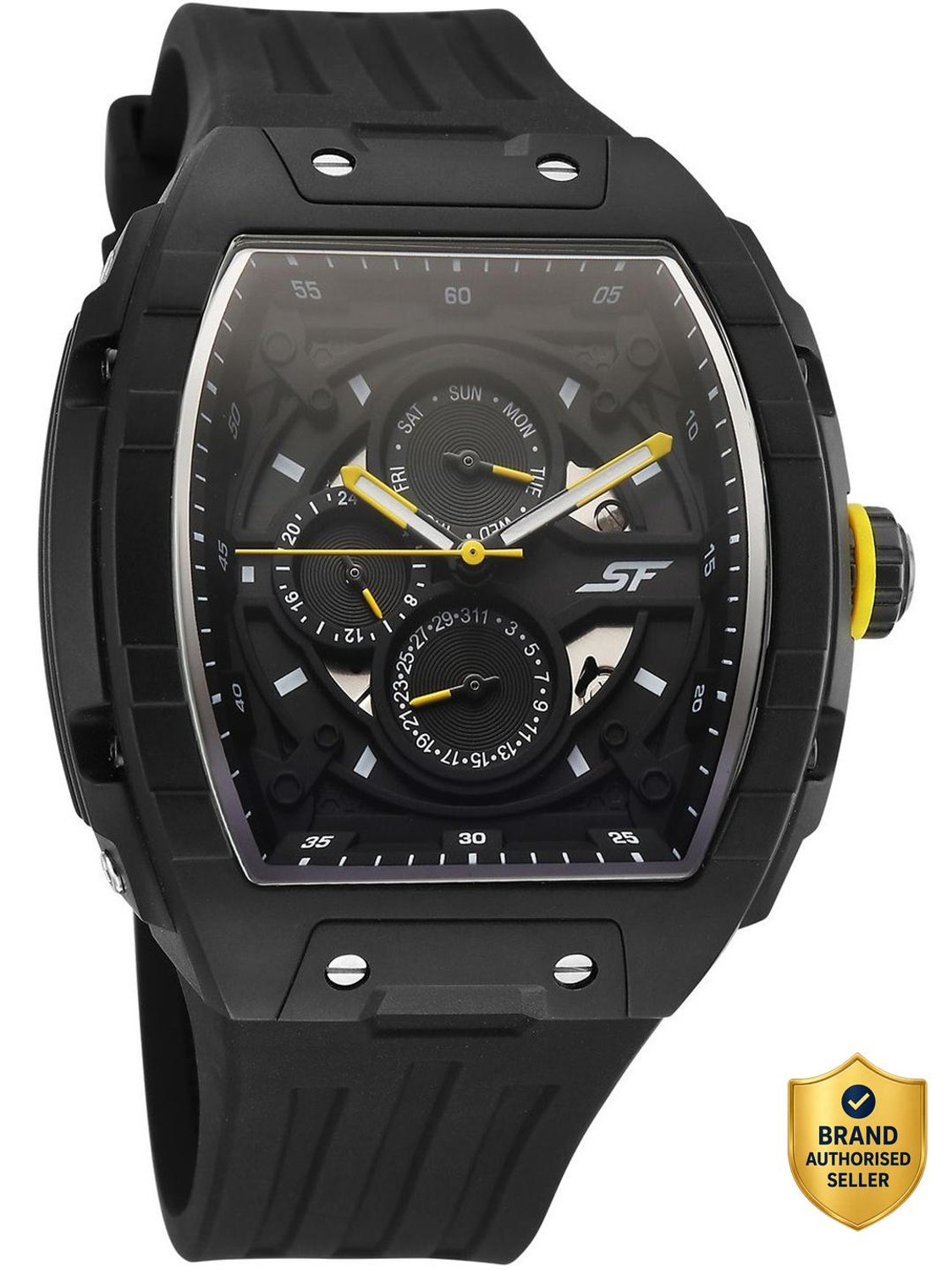 Image of SONATA SF Maiden Voyage SF Maiden Voyage Multifunction Black Dial Black Silicon Strap Analog Watch - For Men