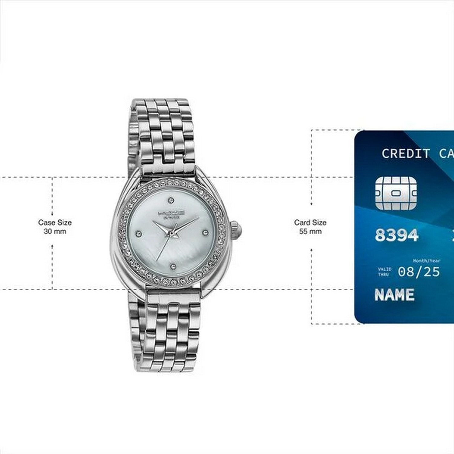 Image of SONATA Poze 7 Sonata Poze 7 White MOP Dial Silver Sheet Metal Strap Analog Watch - For Women