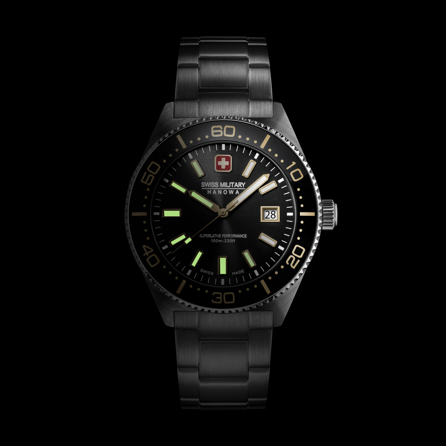 Image of Swiss Military Hanowa NOMAD NOMAD Black Round Dial Comes With Swiss Made Analog Watch For Men's Analog Watch - For Men