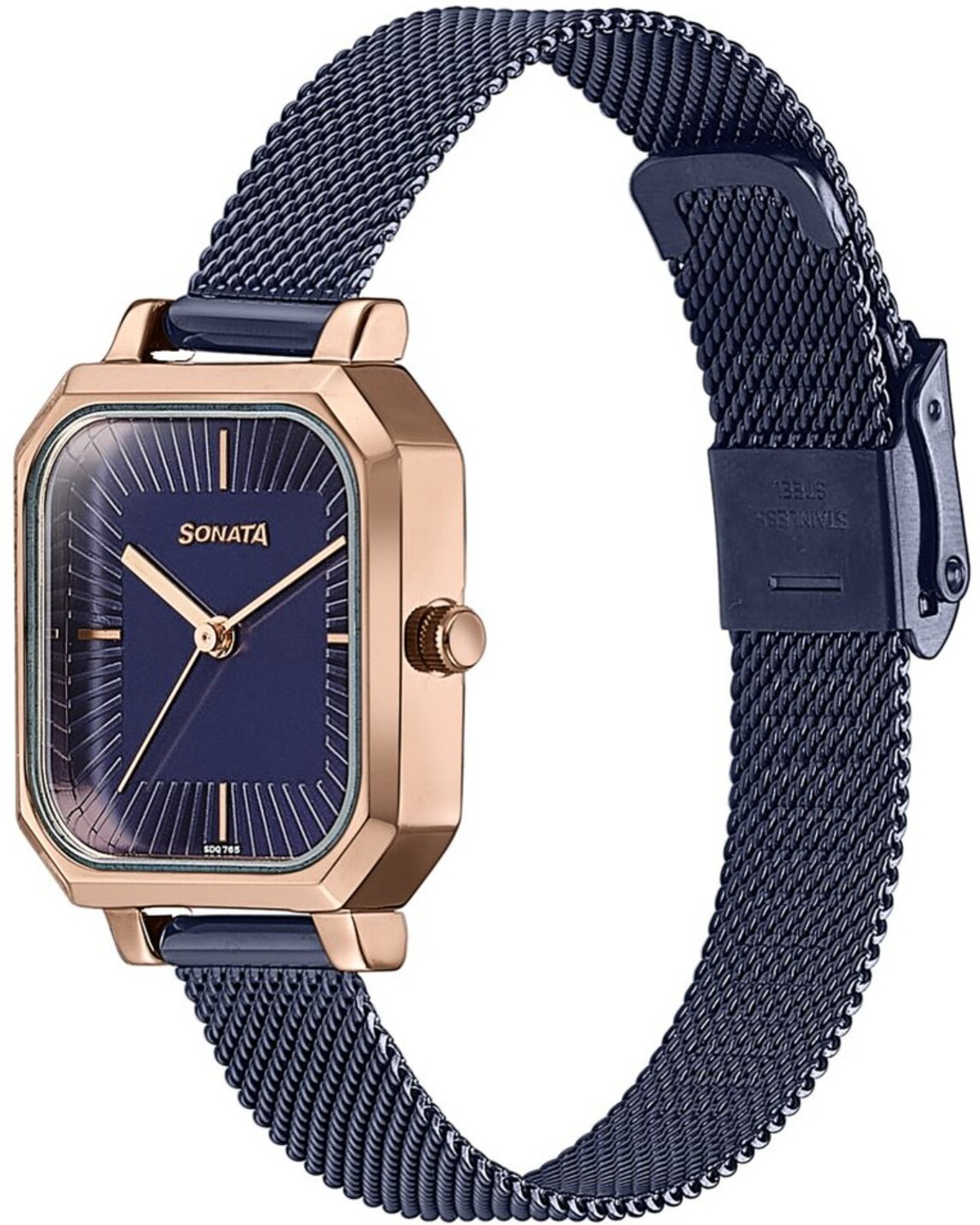 Image of SONATA Sonata Modern Edit Blue Rectangular Dial Stainless Steel Watch for Women / Analog Watch - For Women