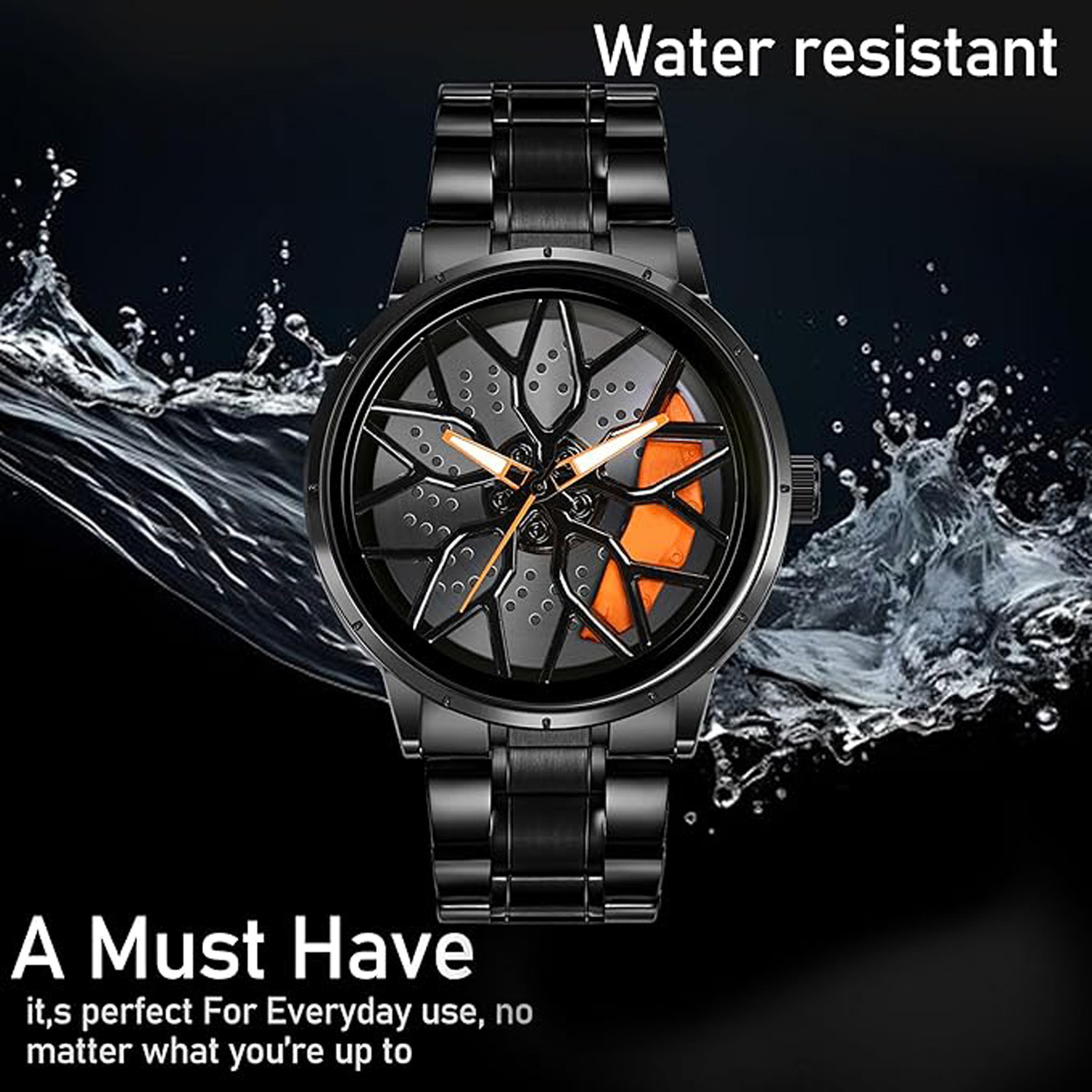 Image of Glowme Glowme Tencel Car Wheel Analog Watch - For Men