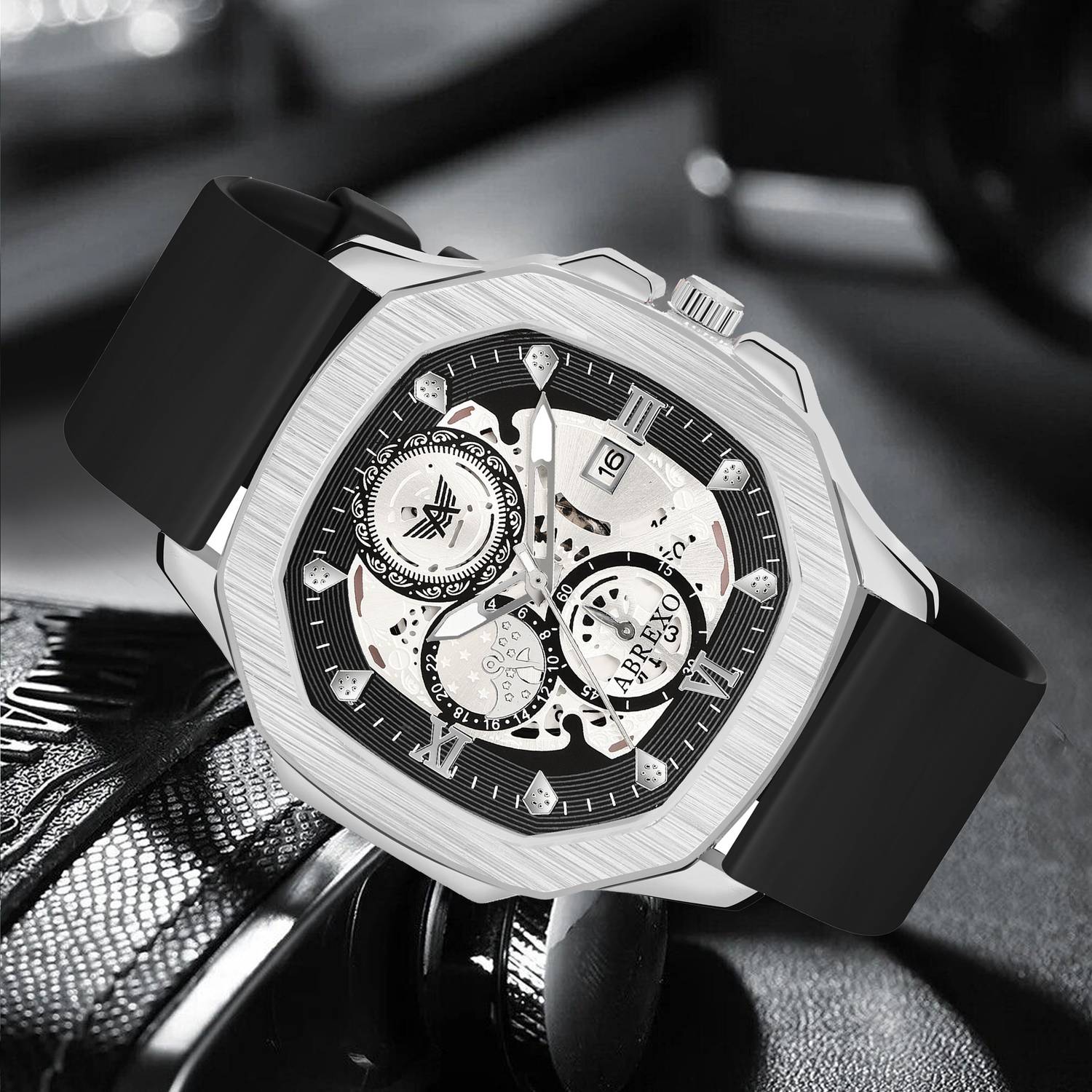 ABREXO Abx8200 Silver Chrono Look Watch - Image 2