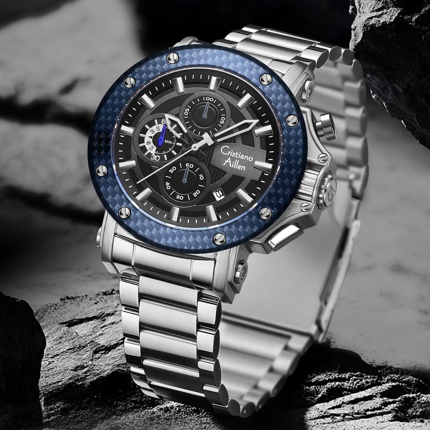 Image of Cristiano Aillen CA-9842 Multifunction Business & Sports Watch with Date - Model CA-9842 Analog Watch - For Men