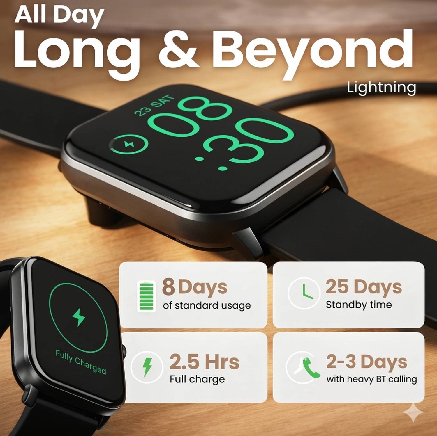 ROXTO Smart Wrist Black Watch - Image 3