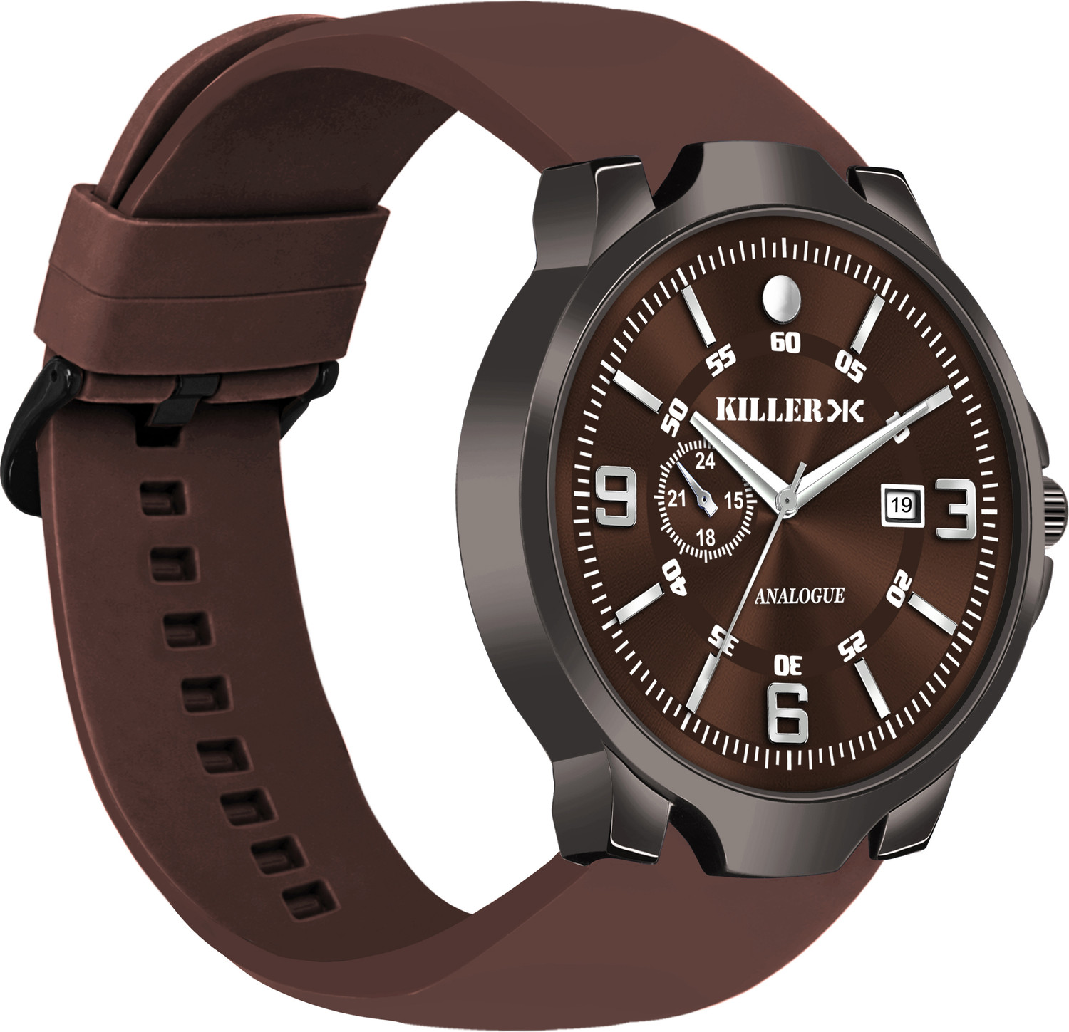 Image of KILLER Gun Metal Series | Smart Watch Strap | 3D Glass | Smart Clip | Working Date Analog Watch - For Men