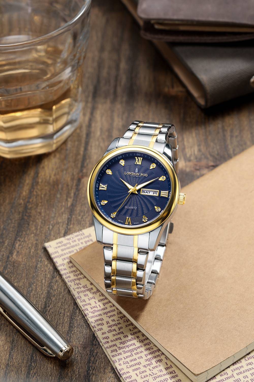 London Fog Blue Men's Watch, Two-Tone Stainless Steel - Image 3