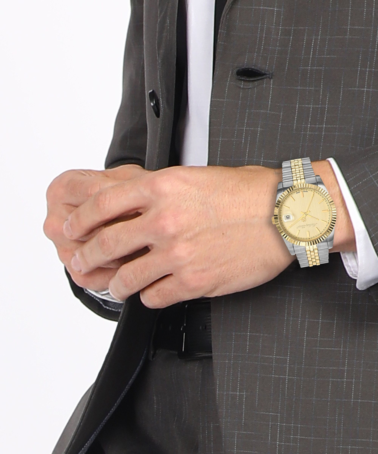 Image of Mathey-Tissot H810BDI Swiss Made Quartz Gold Dial Analog Watch - For Men