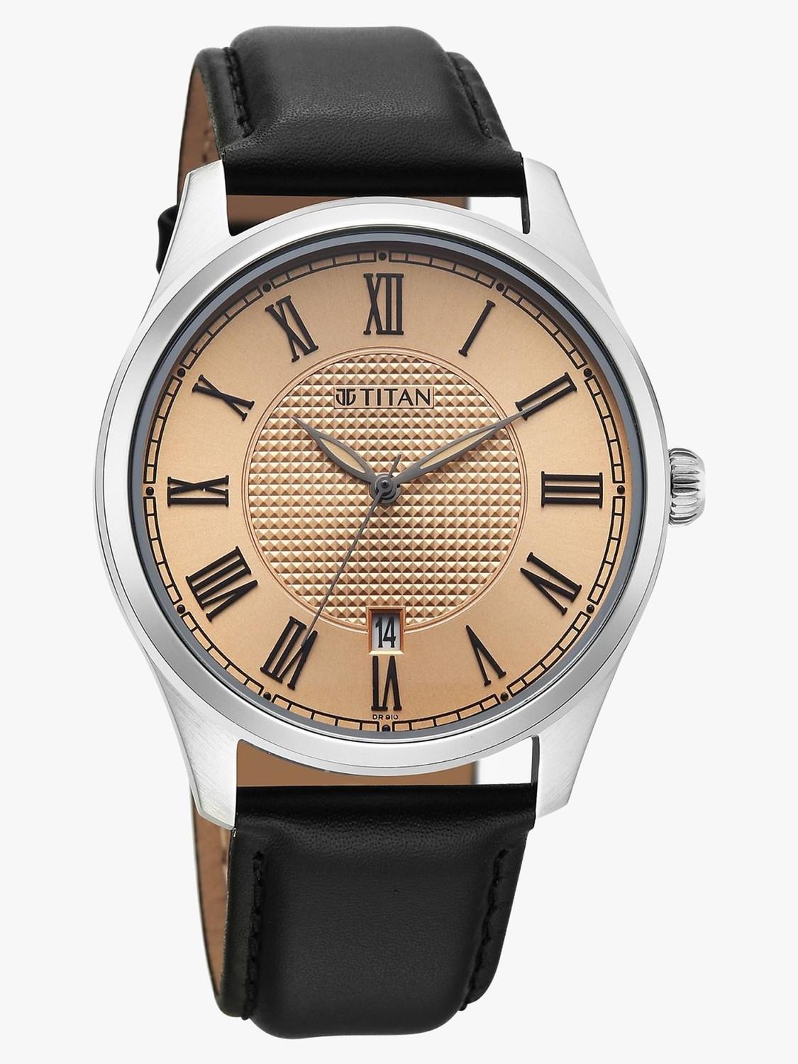 Image of Titan Neo Roman Titan Neo Roman Quartz with Rose Gold Dial Brown Leather Strap Analog Watch - For Men
