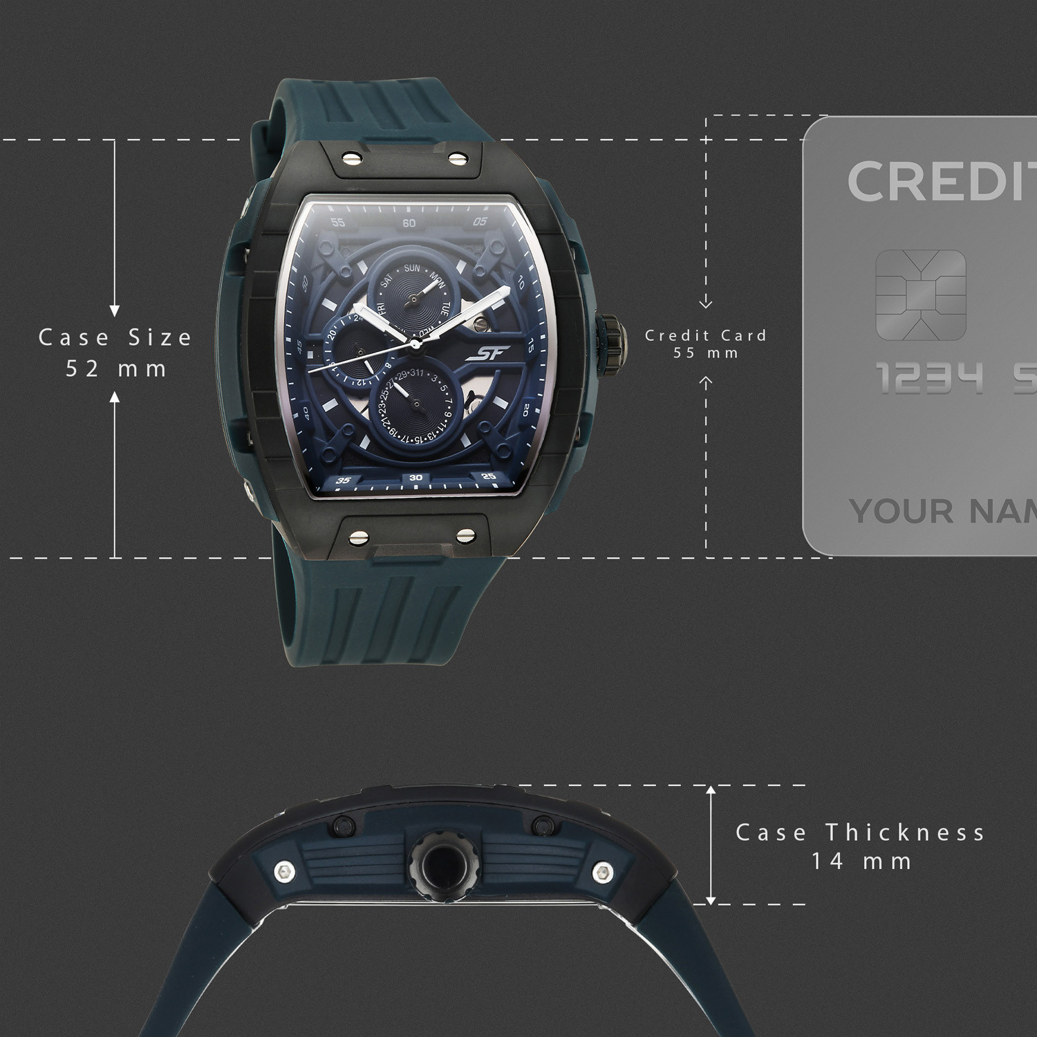 Image of SONATA SF Maiden Voyage SF Maiden Voyage Multifunction Blue Dial Blue Silicon Strap Analog Watch - For Men