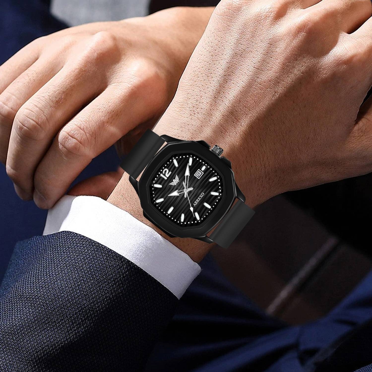 ABREXO Abx6600-BKKB Black Analog Watch - Image 5