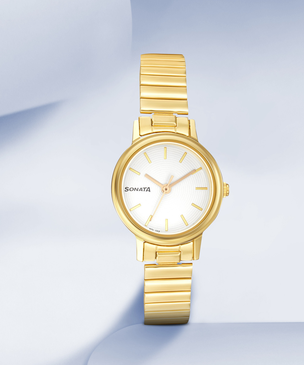 Image of SONATA NP8096YM07 Sonata EStainless Steelentials White Dial Gold Stainless Steel Strap Analog Watch - For Women