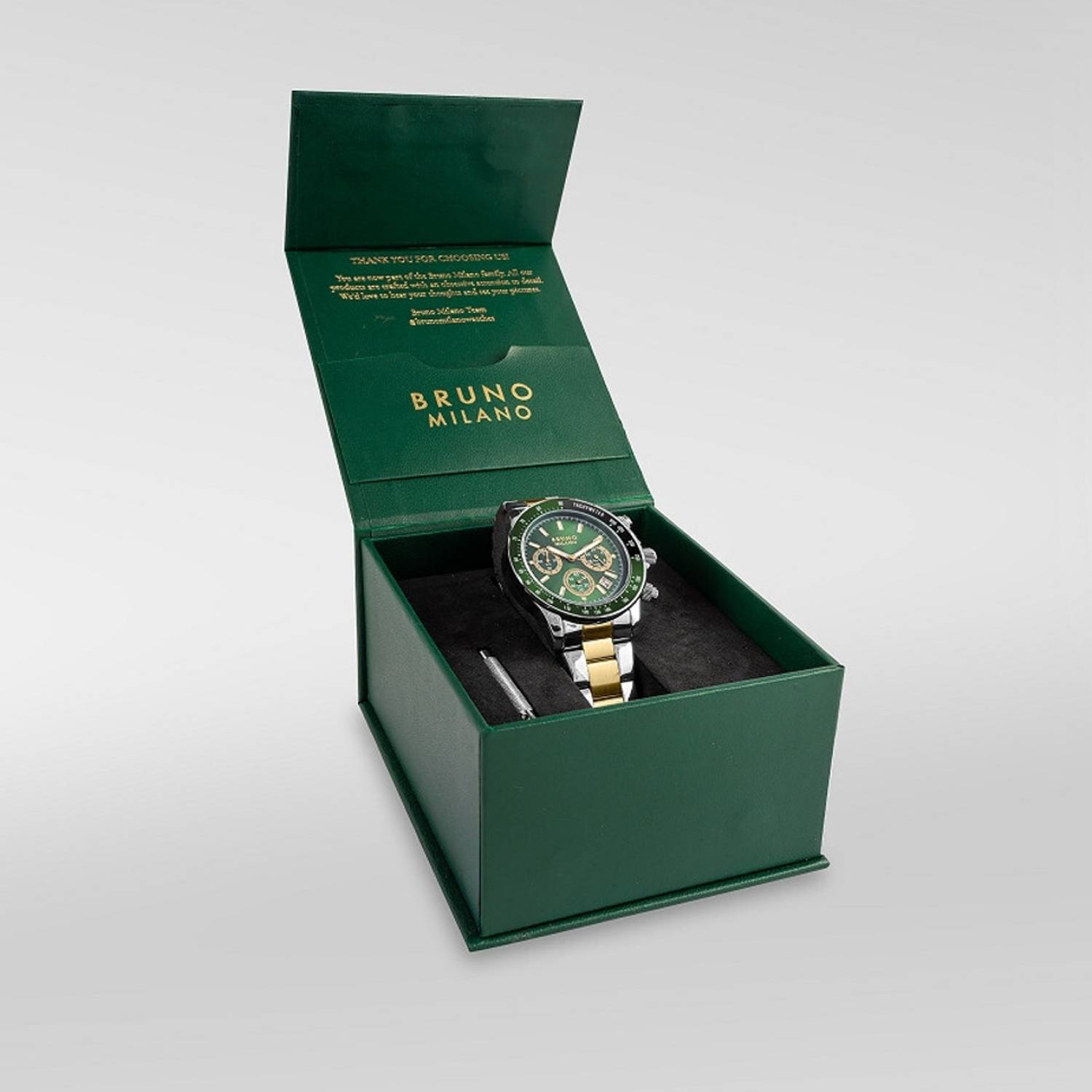 Bruno Milano Green Black Chronograph Analog Watch for Men - Image 3