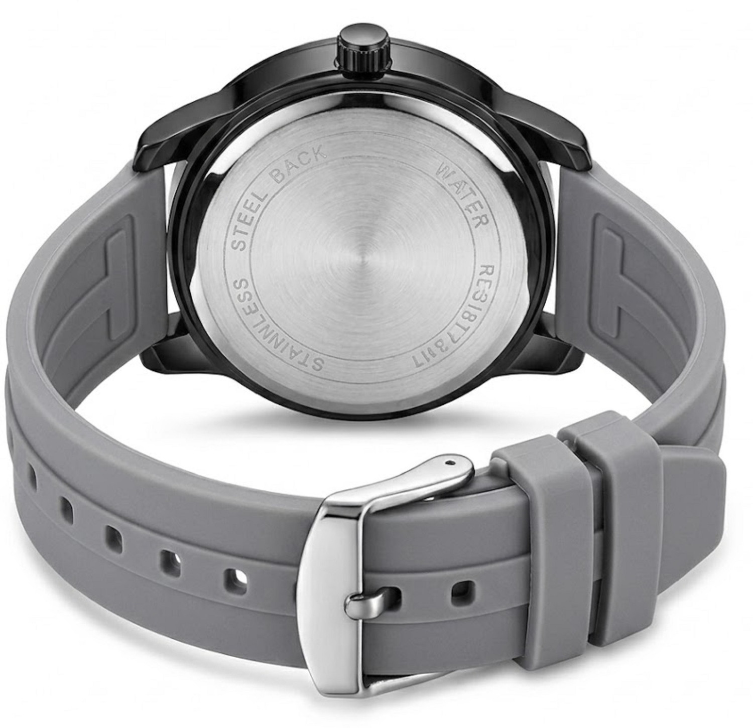 Image of MAAN INTERNATIONAL DD-2401 Prime Collection Dual Dial Quartz Black Silicone Strap Analog Watch - For Men