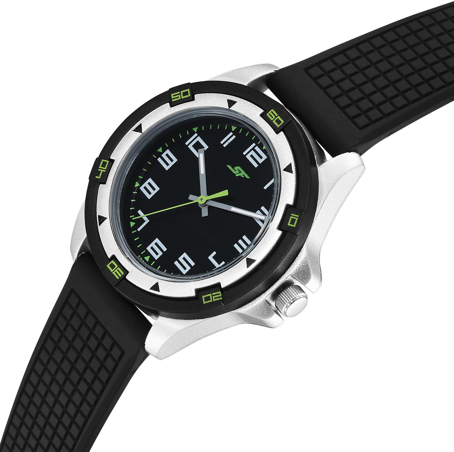 Image of SONATA Sporty Analog Analog Black Dail With Black Plastic Strap Analog Watch - For Men