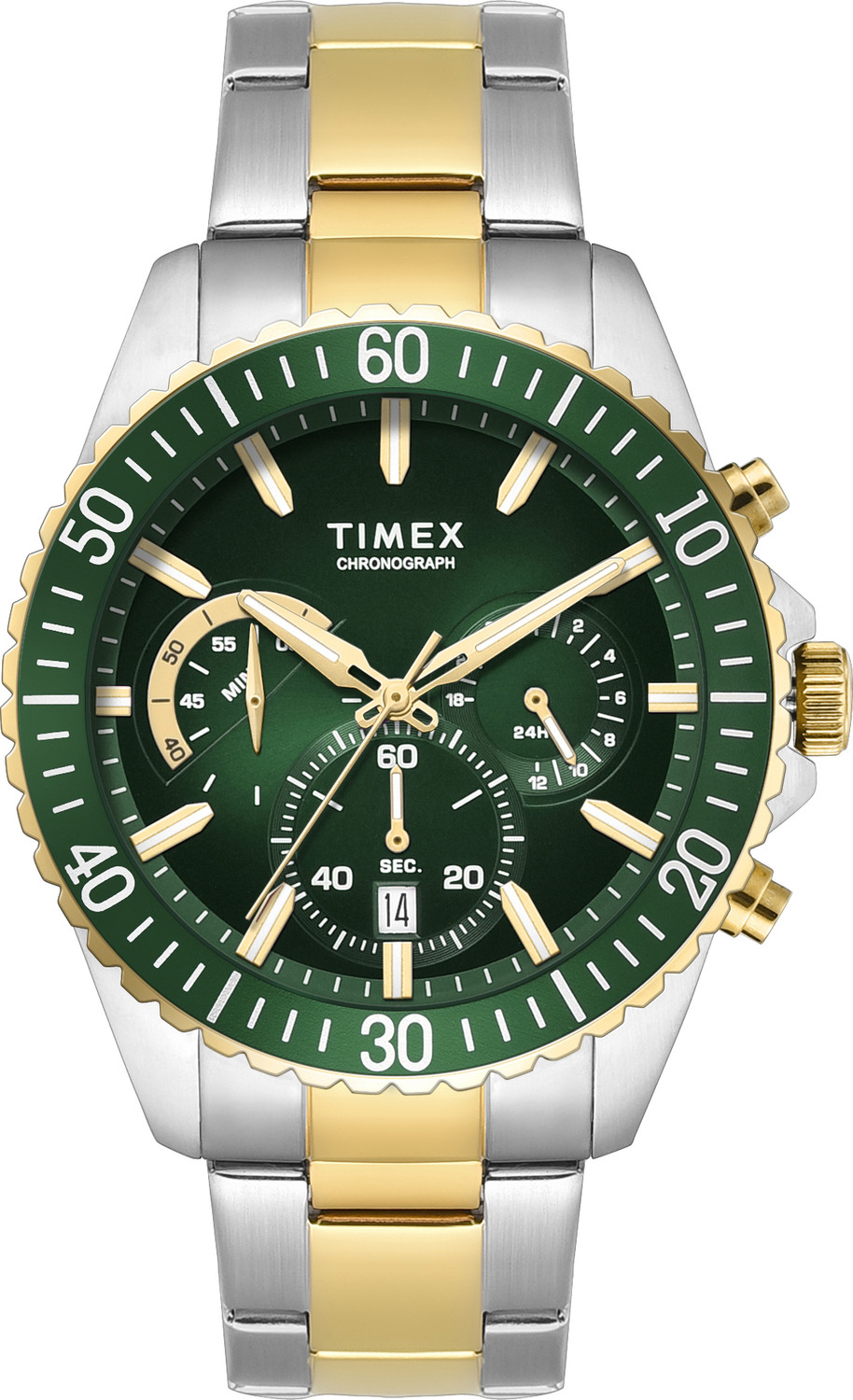 Image of TIMEX Chronograph, Green Round Dial Analog Watch - For Men