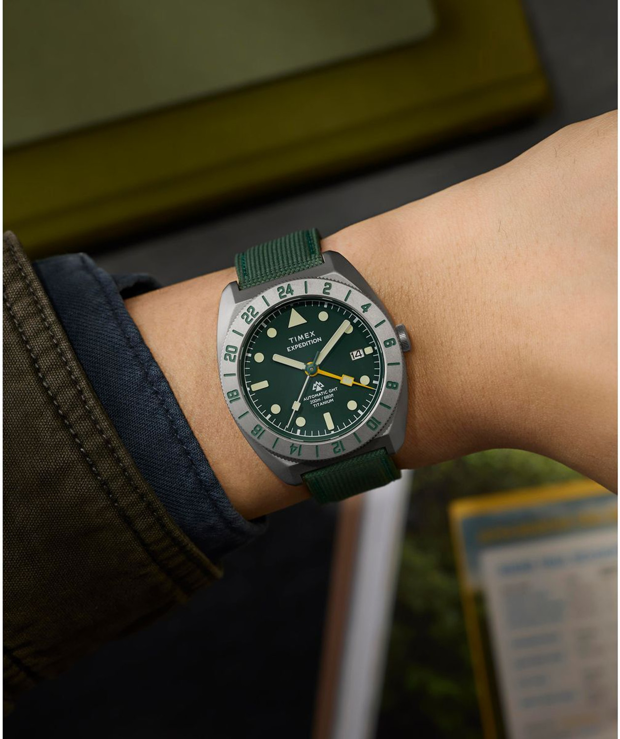 Image of TIMEX TW2Y63400UJ Expedition Tonneau 41mm Green Analog Watch - For Men