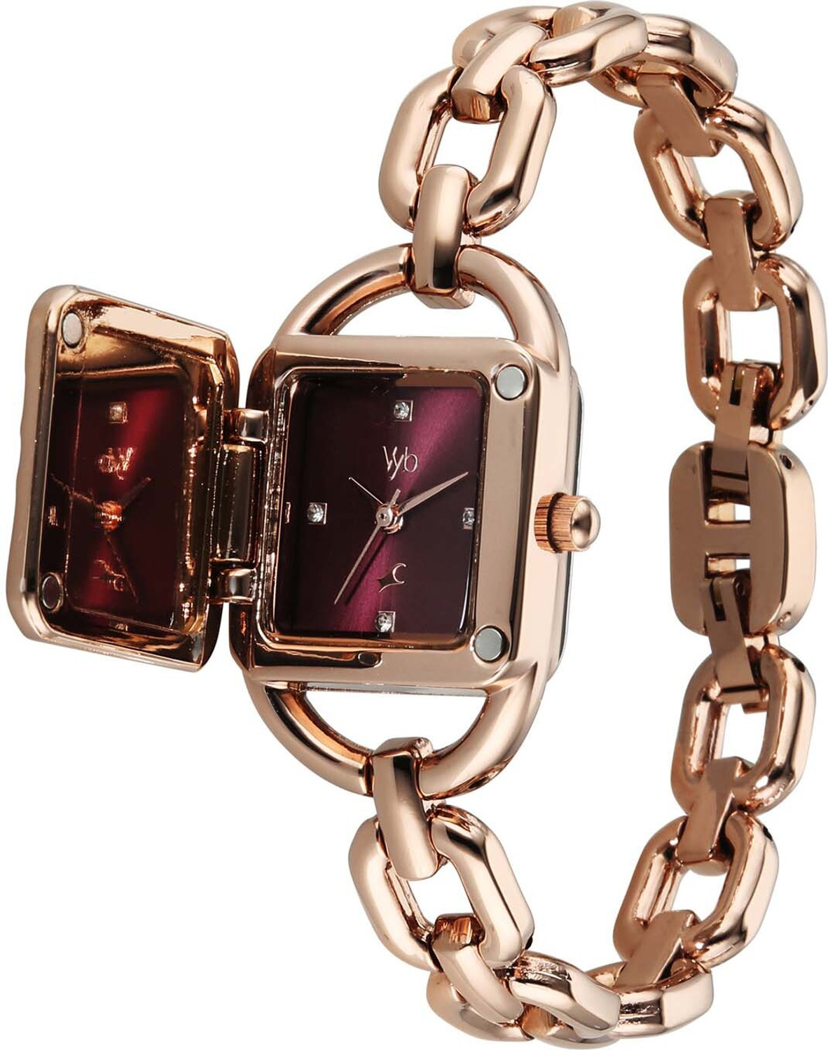 Image of Fastrack Fastrack Vyb Prodigy Fastrack Vyb Prodigy Quartz Maroon Dial Rose Gold Alloy Strap Analog Watch - For Women