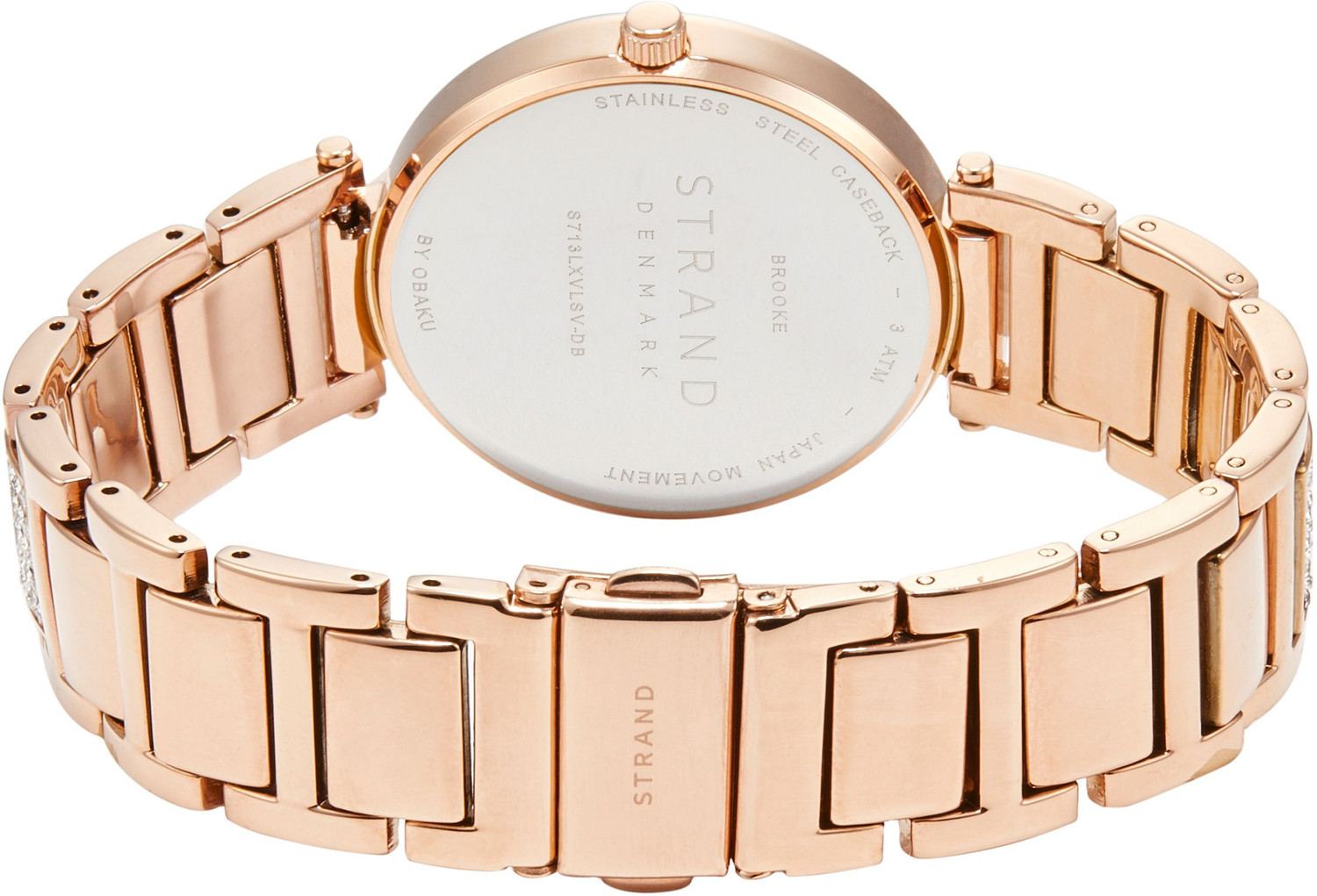 Image of Strand By Obaku S713LXVLSV-DB A Brooke Lapis Glitter Texture with Crystals Analog Watch - For Women