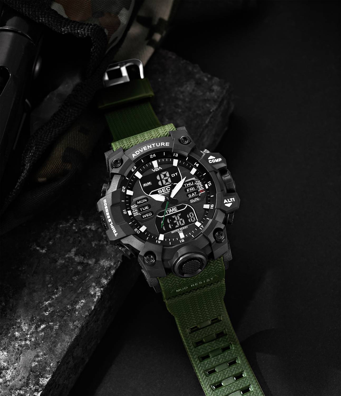 Analog-Digital Watch - For Men Stylish Trendy Waterproof Casual Sports - Image 3