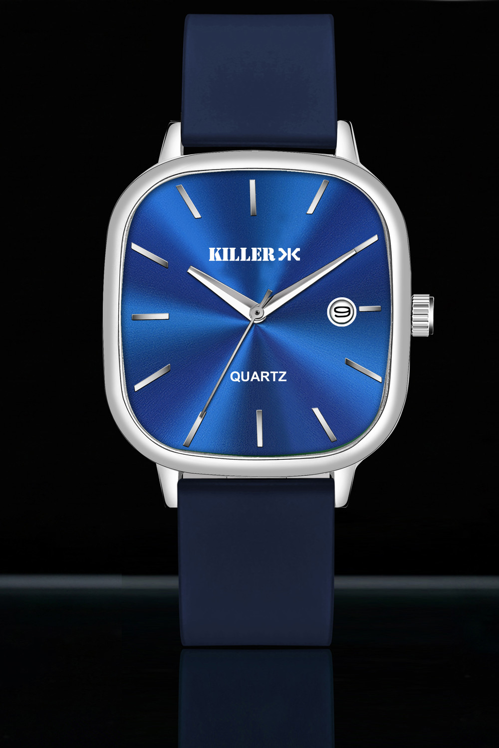 Image of KILLER Slim Square Series | Working Date | Smart Watch Strap | 3D Cut Glass | 1 Year Slim Square Series | Working Date | Smart Watch Strap | 3D Cut Glass | 1 Year Analog Watch - For Men