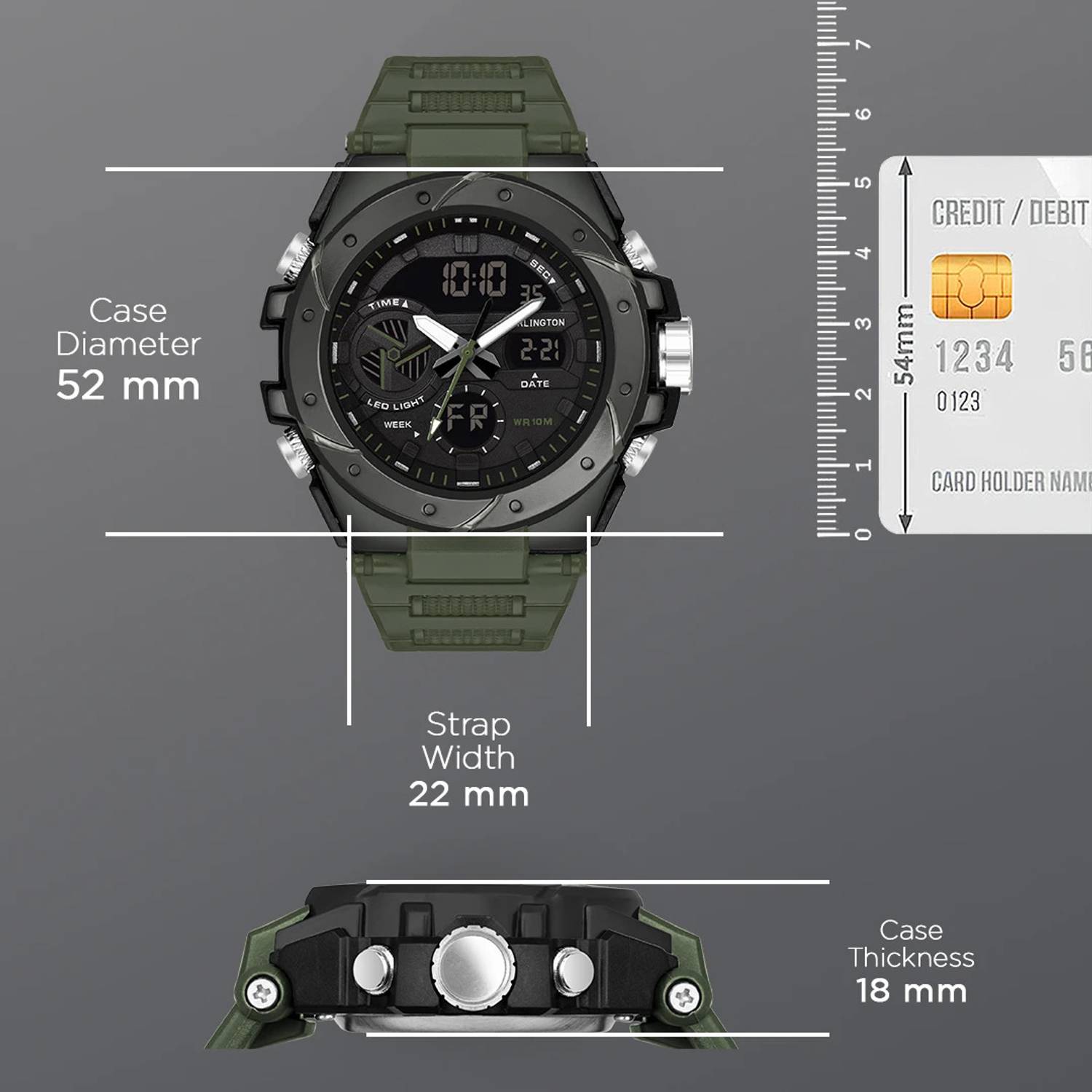 Carlington CT 9140 Green Endurance Series Analog-Digital Watch - Image 3