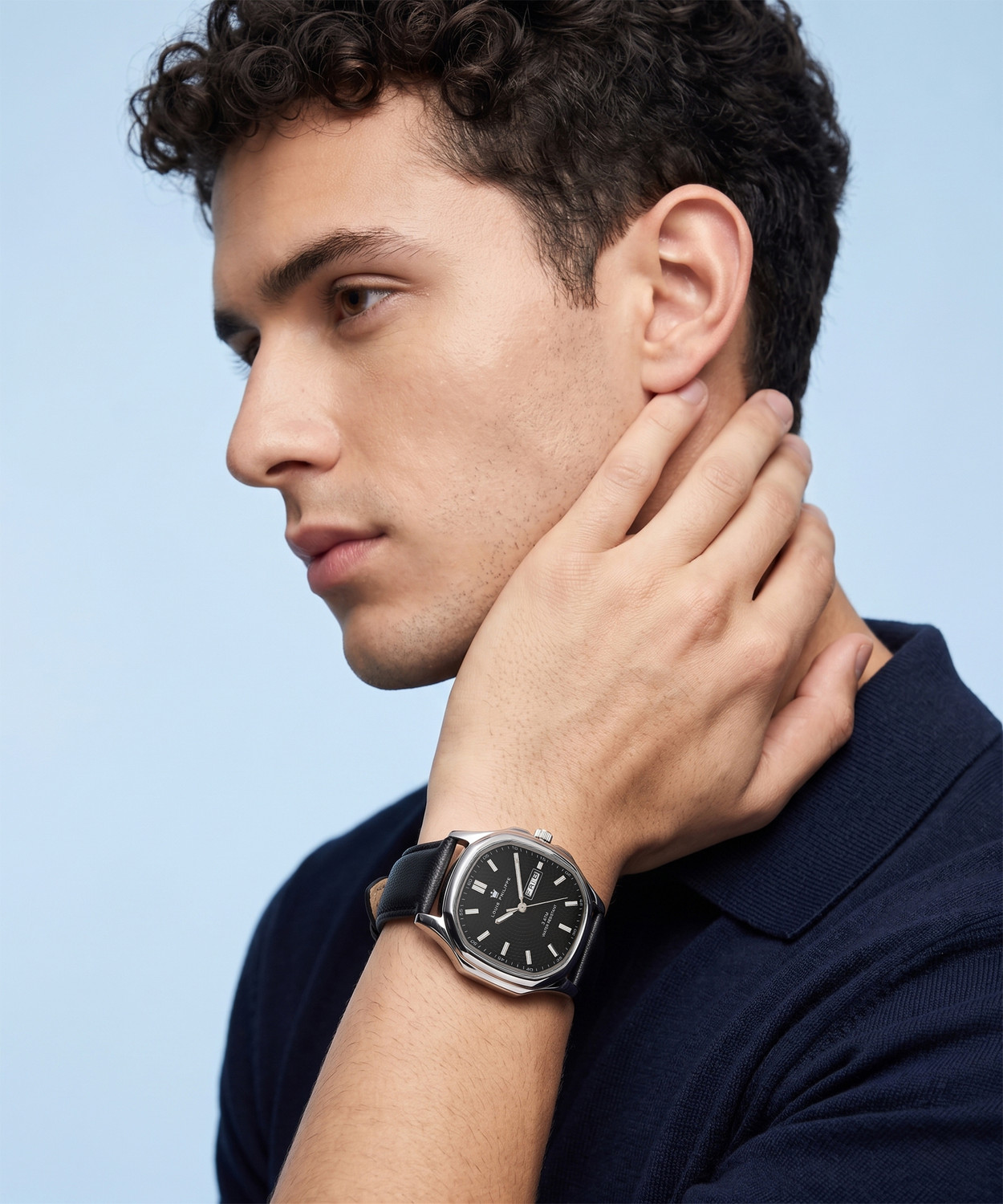 Image of Louis Philippe Day-Date, Black Dial Analog Watch - For Men