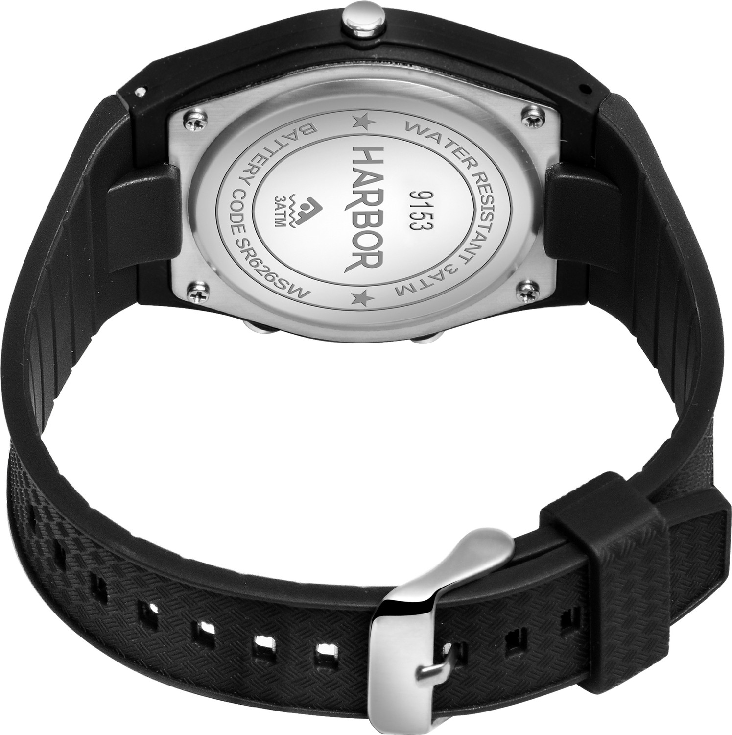 Image of Harbor 9153 Full Black Slim Plastic Body Casual, Office & Party Wear Analog Digital Watch Analog-Digital Watch - For Men
