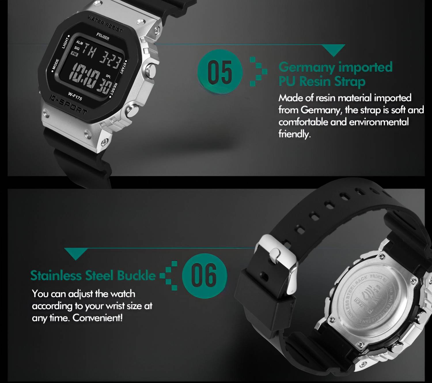 Felizer Ultra Slim Square Digital Watch - Image 3