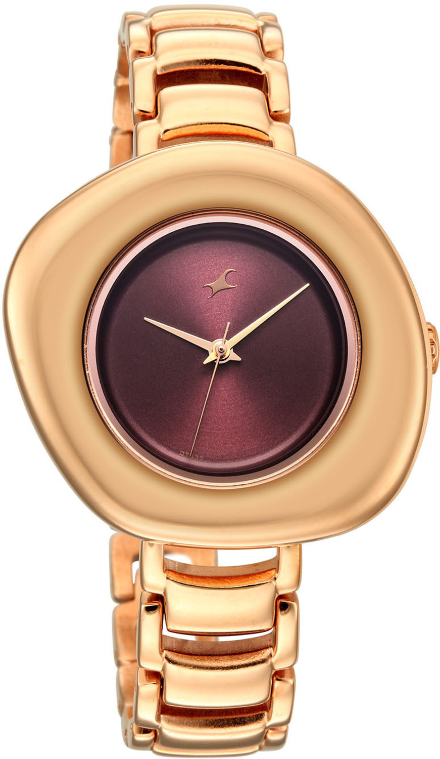 Fastrack Big Game Seal 3 Hands Maroon Dial RG Brass Strap Analog Watch ...