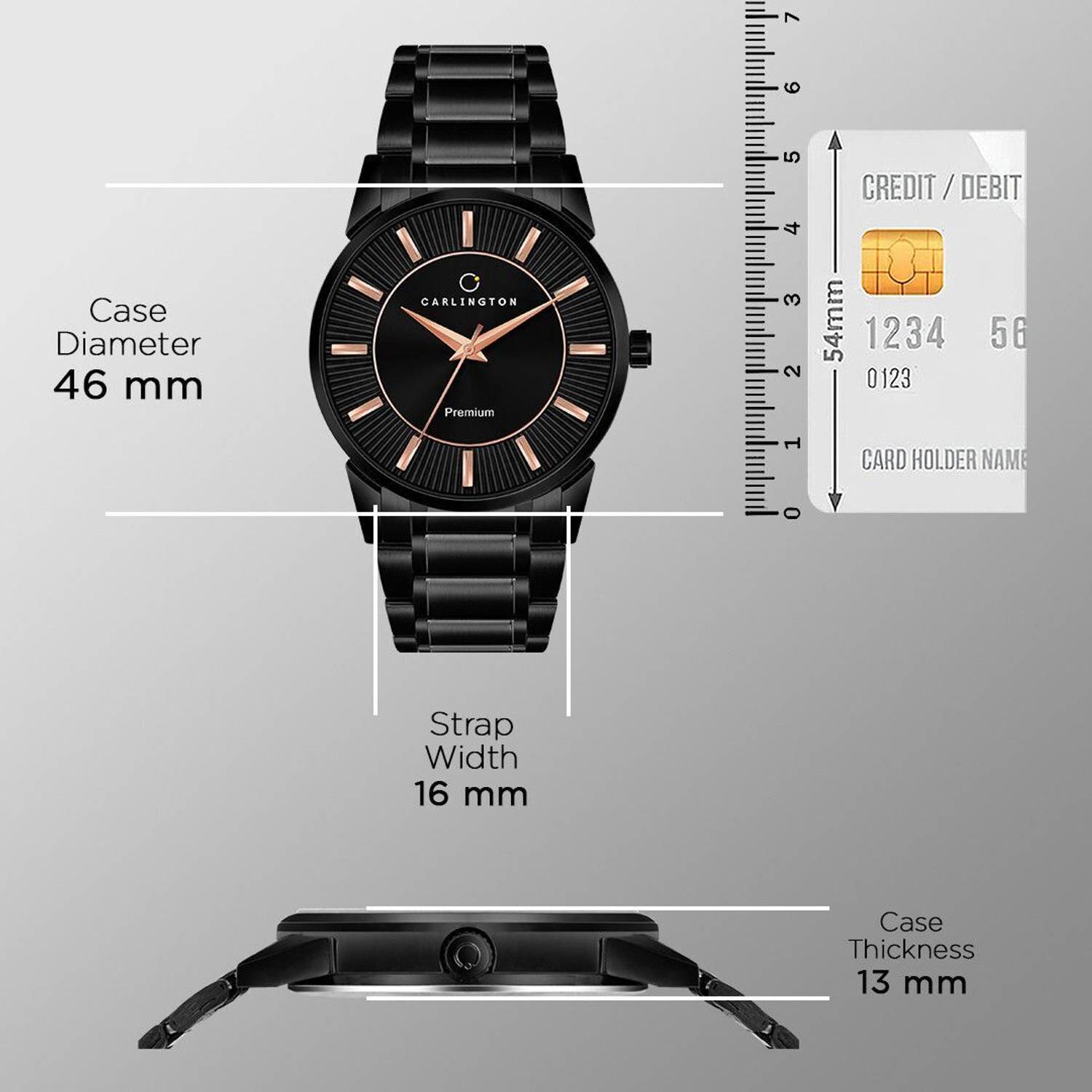 Carlington Premium Self Adjustable Stainless Steel Watch - Men - Image 3