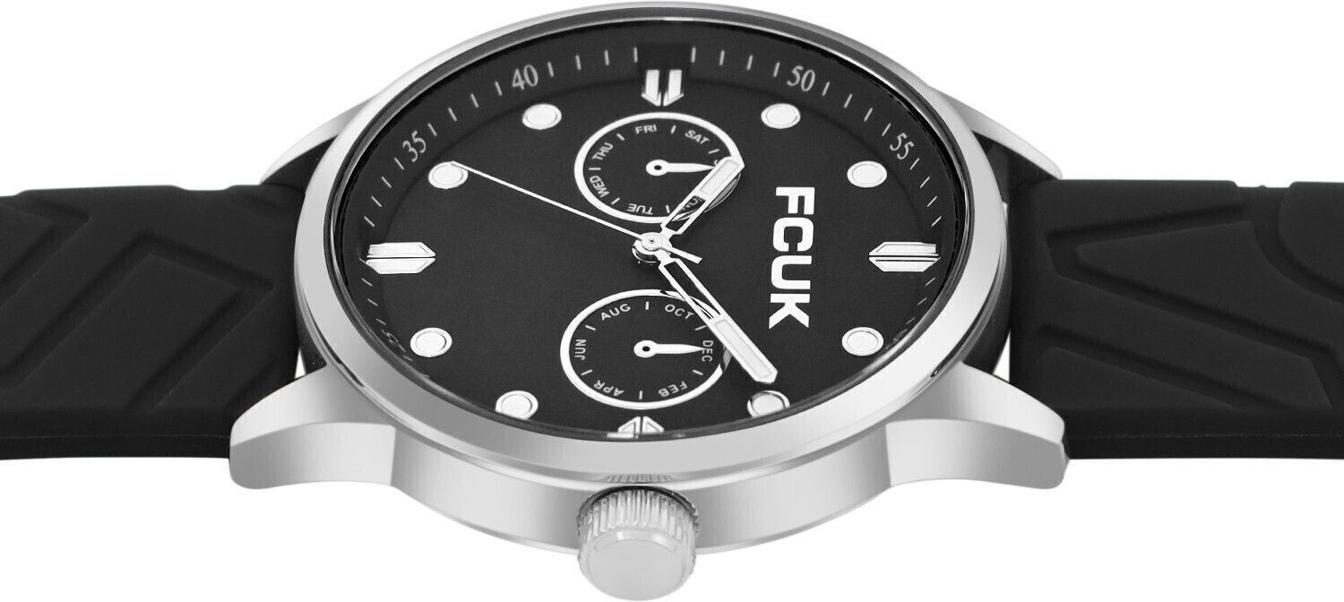 Image of FCUK Trackor TRACKOR FW25 Men's Analog Watch with Black Case & Black Dial Analog Watch - For Men