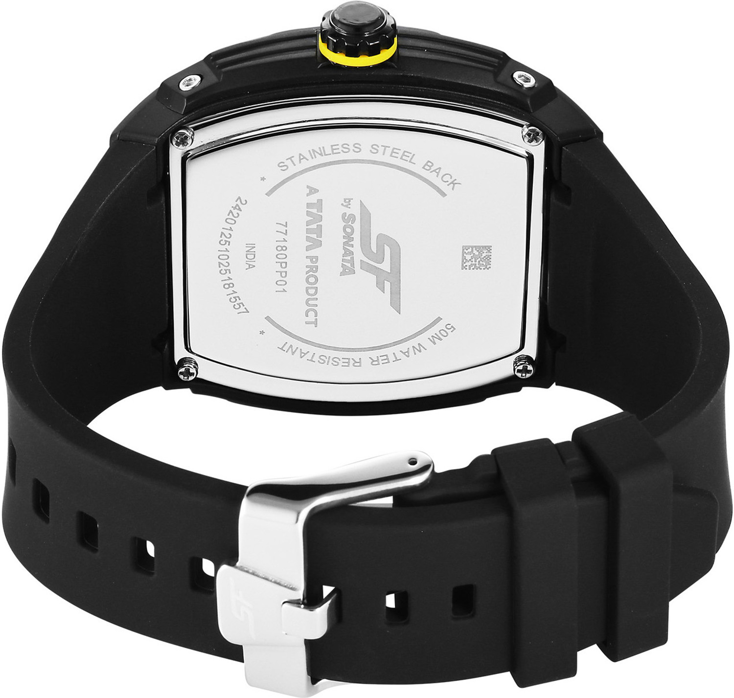 Image of SONATA SF Maiden Voyage SF Maiden Voyage Multifunction Black Dial Black Silicon Strap Analog Watch - For Men