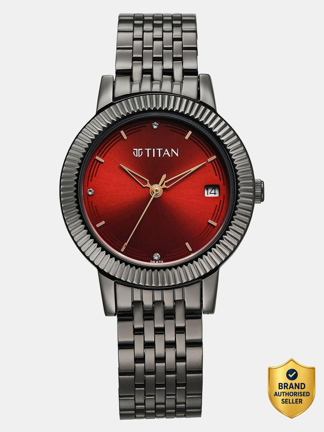 Image of Titan Karishma Karishma Quartz Analog Red Dial Grey Stainless Steel Strap Watch For Women Analog Watch - For Women
