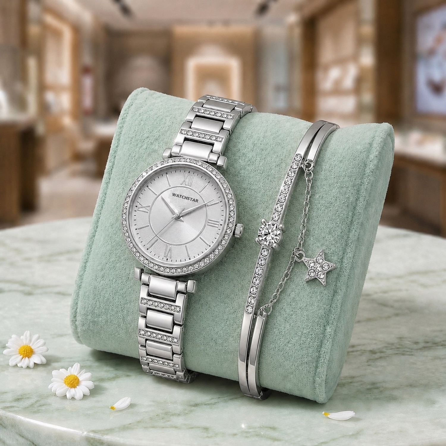 Image of watchstar Watch&Bracelet Combo For Women Analog Watch - For Women Watch+Bracelet Watchstar Watch&Bracelet Combo For Women Analog Watch - For Women
