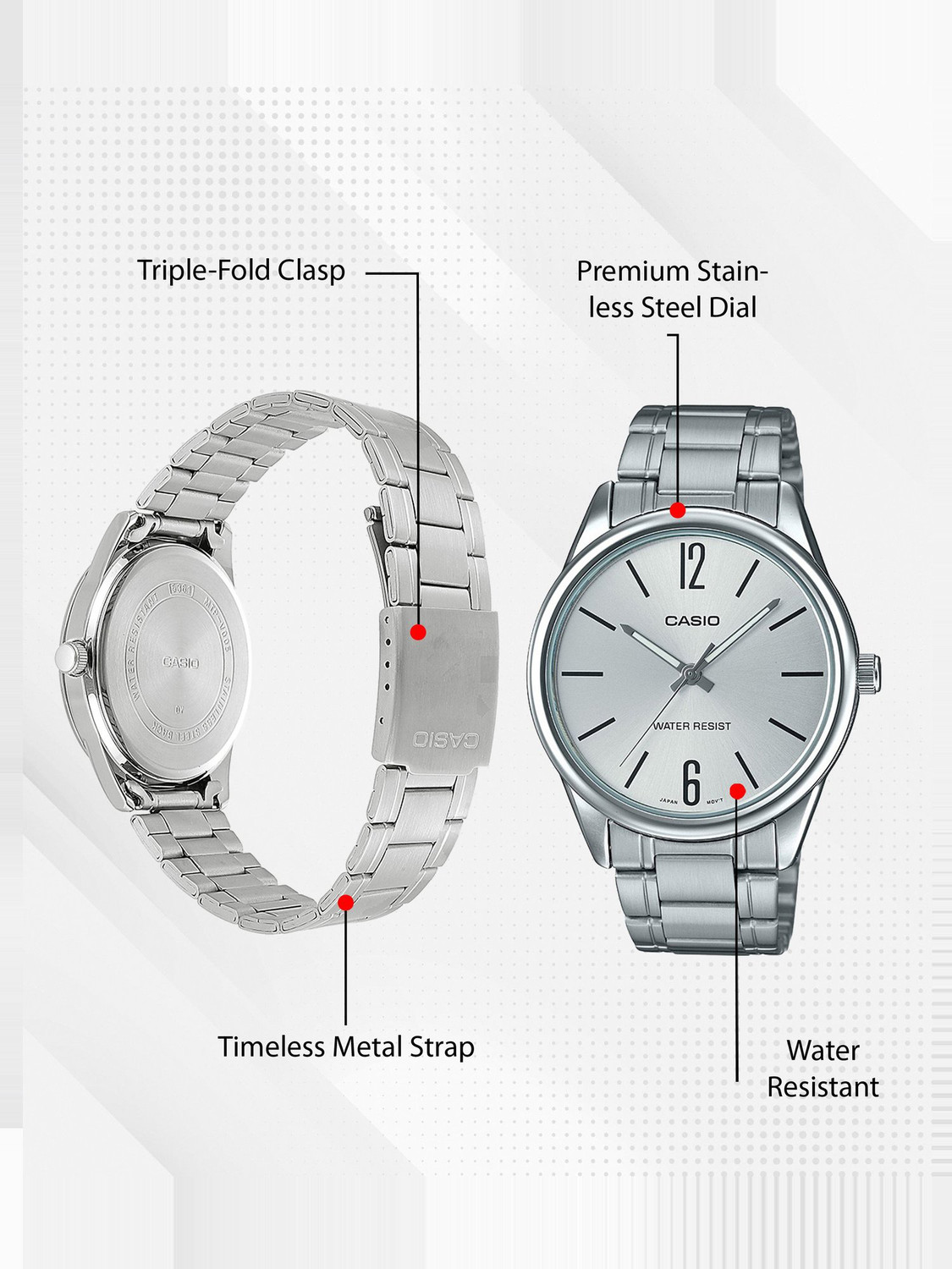 Image of CASIO MTP-V005D-7BUDF Enticer ( MTP-V005D-7BUDF ) Analog Watch - For Men