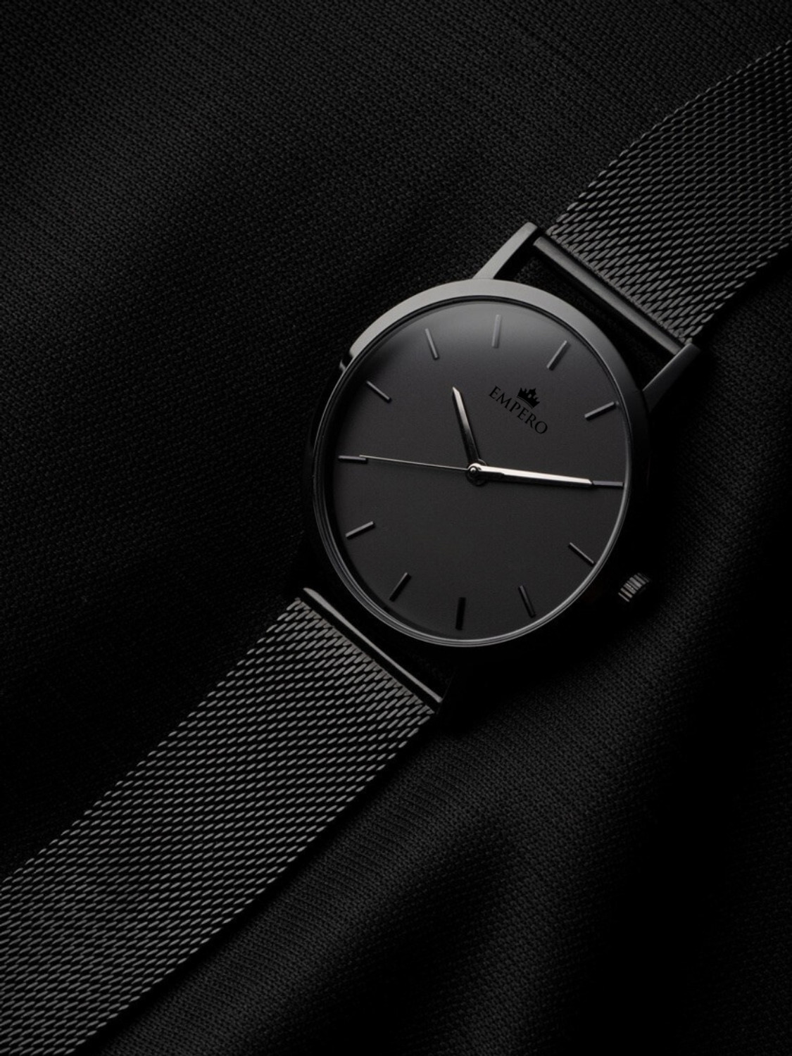 Image of EMPERO EAB104 Black Nova Series Mesh Strap Minimalist Unisex Analog Watch for Women Analog Watch - For Men