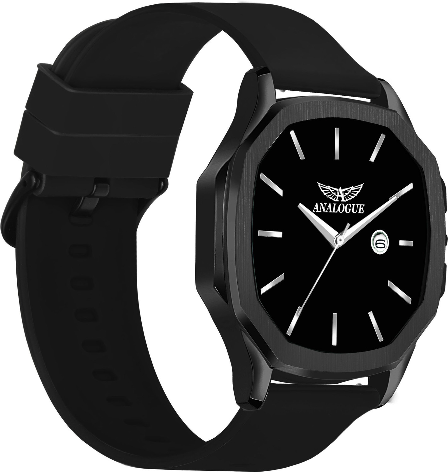 Image of ANALOGUE Hexa Series | Working Date Display | Smart Watch Strap | 3D Glass | Soft Silicon Hexa Series | Working Date Display | Smart Watch Strap | 3D Glass | Soft Silicon Analog Watch - For Men