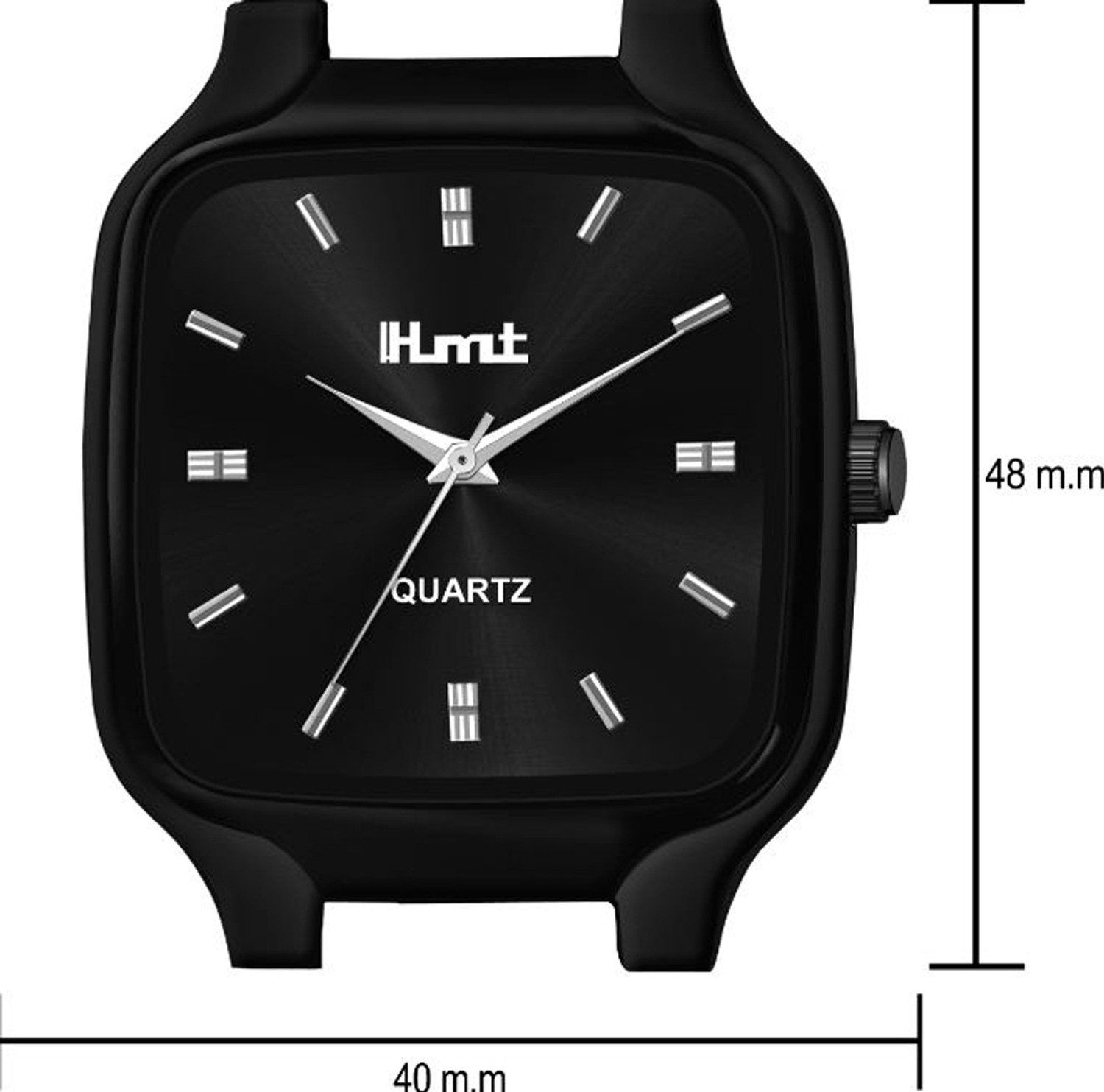 Image of HMT DLX HMDLX-BG3-8405-03 Original Black Plated HMTS Black Stainless Steel Chain Men /Boys Wrist Self Size Analog Watch - For Men