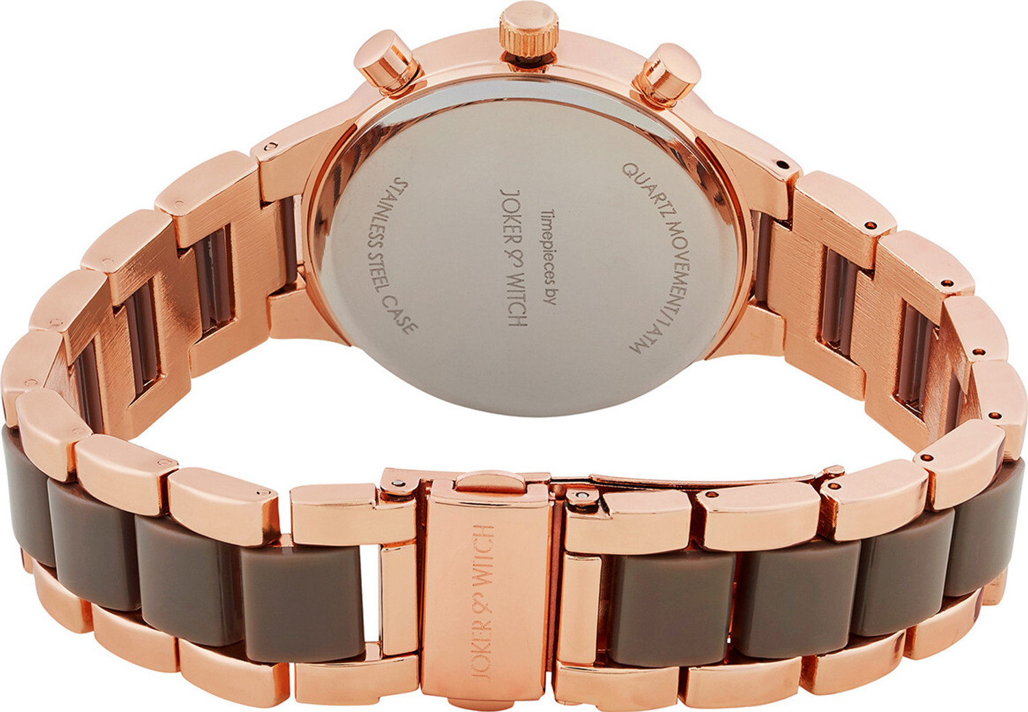 Image of Joker & Witch Clara Royale Taupe and Rose Gold Dual-Tone Watch with a Classic Taupe Dial Analog Watch - For Women
