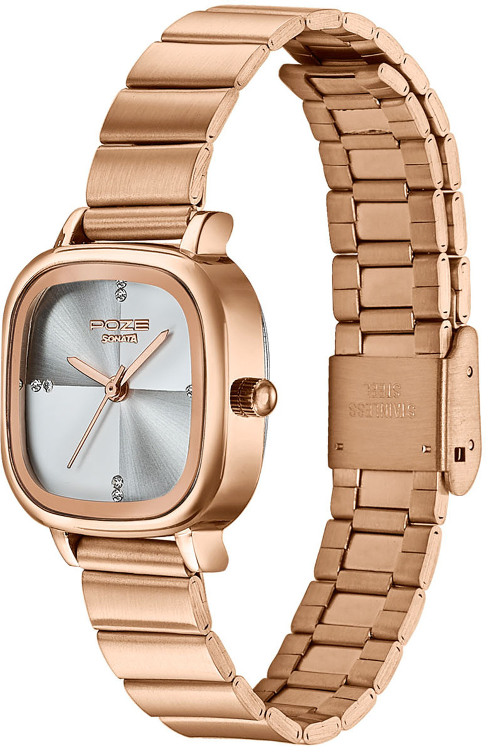 Image of SONATA Poze Drop 9.1 Poze 9 Quartz White Dial IPG Strap Analog Watch - For Women