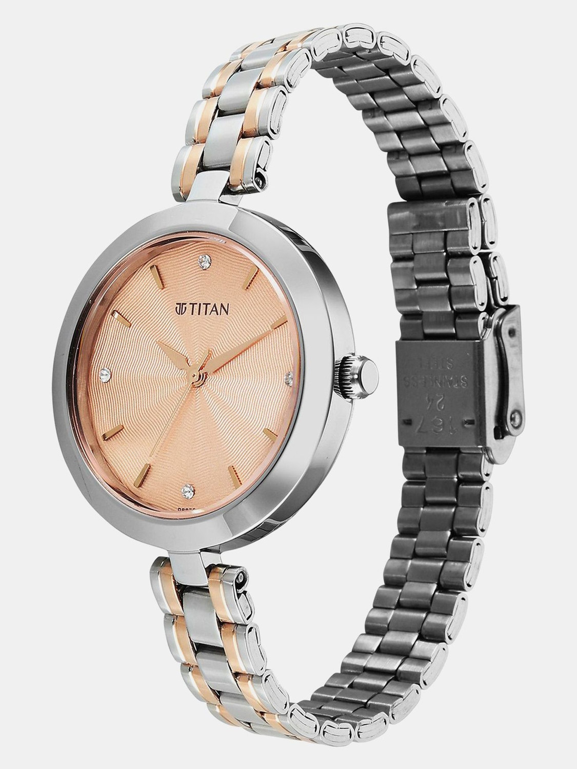 Image of Titan Karishma Karishma Quartz Rose Gold Dial Two Toned Stainless Steel Strap Watch For Women Analog Watch - For Women