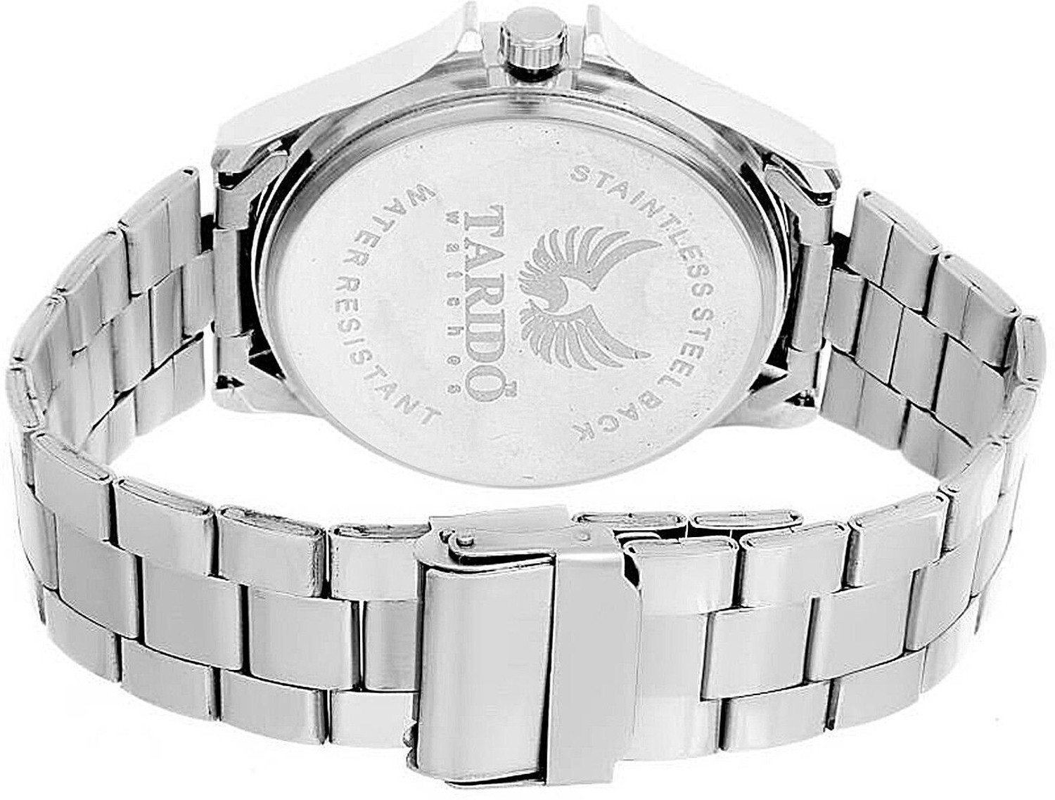 Image of house of common jaat 1568 Jaat Watch black dial stainless steel strap analog wrist Analog Watch - For Men