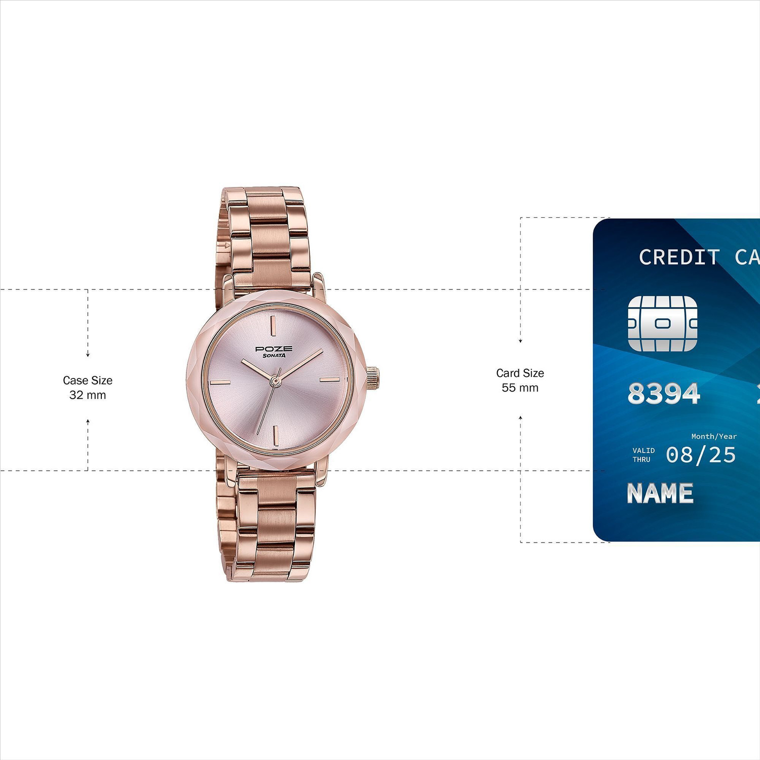 Image of SONATA Poze Sonata Poze Shoreline Shimmers Quartz Blush Round Dial Women's Watch / Analog Watch - For Women
