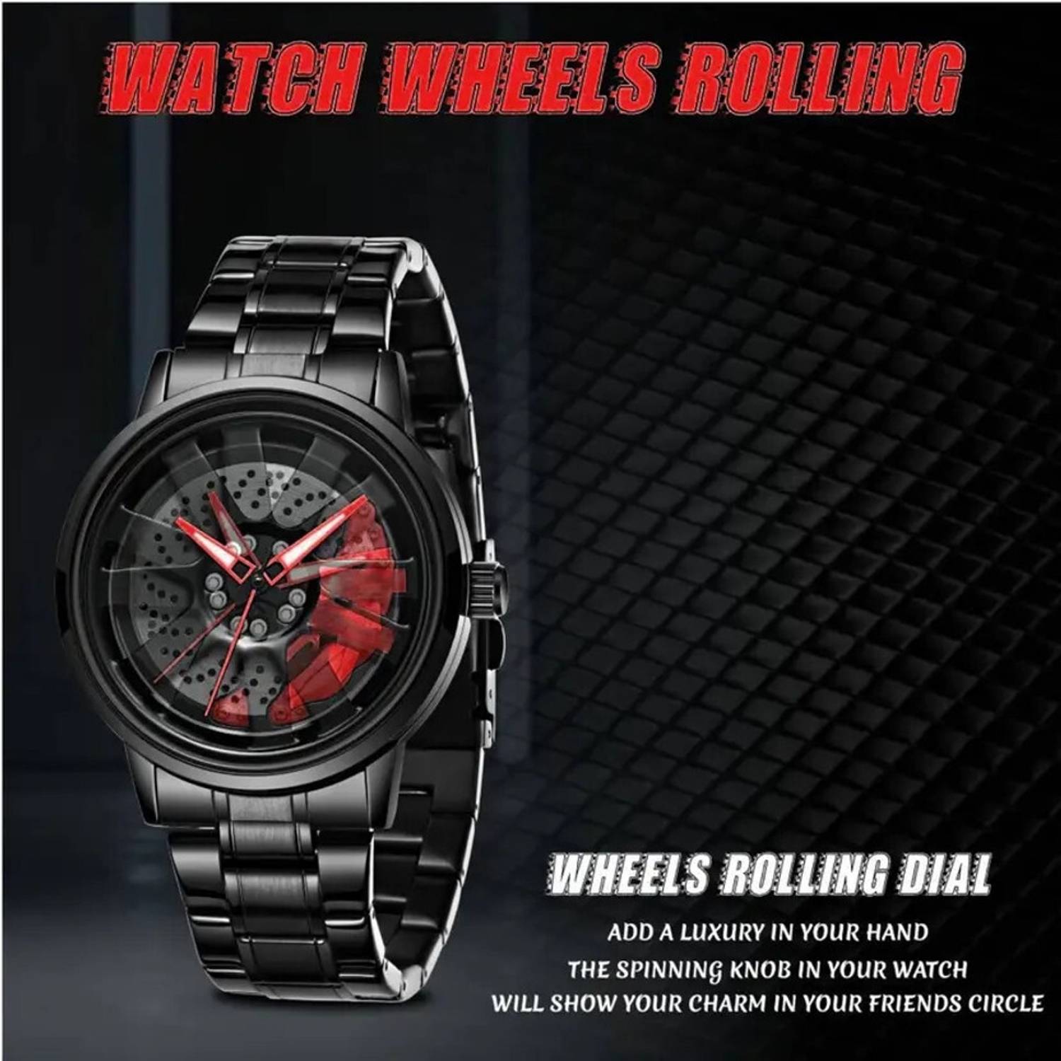 Amience Spinning Wheel Red Watch for Men - Image 5