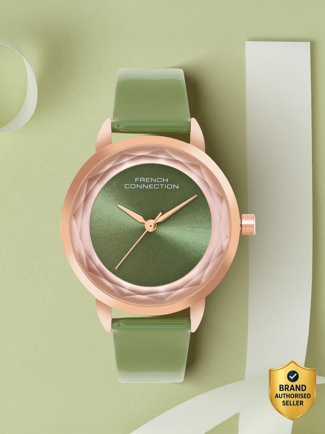 Image of French Connection Astral Astral Sunray Green Round Dial | Analog Watch for Women's | FCN077NL Analog Watch - For Women
