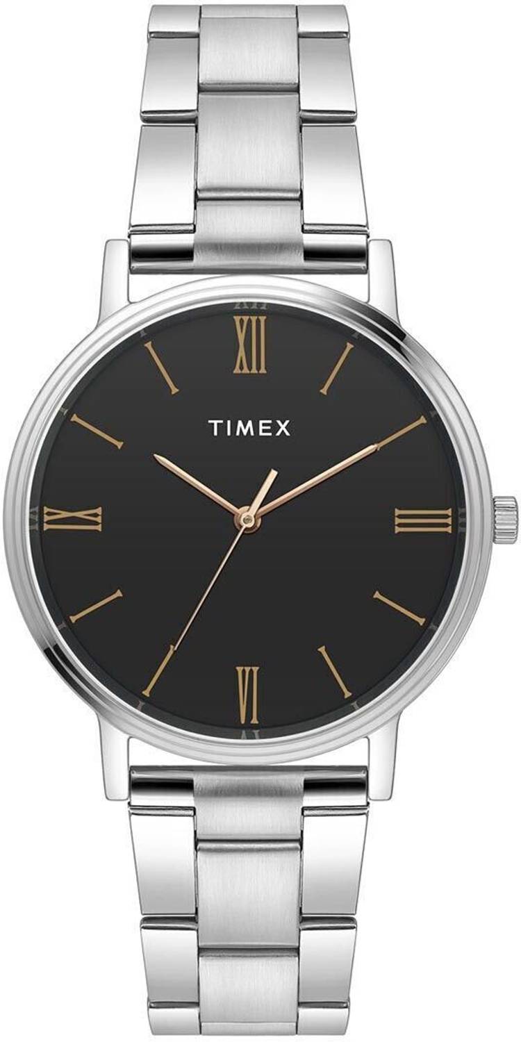 TIMEX Black Dial Stainless Steel Analog Watch - Men - Image 2