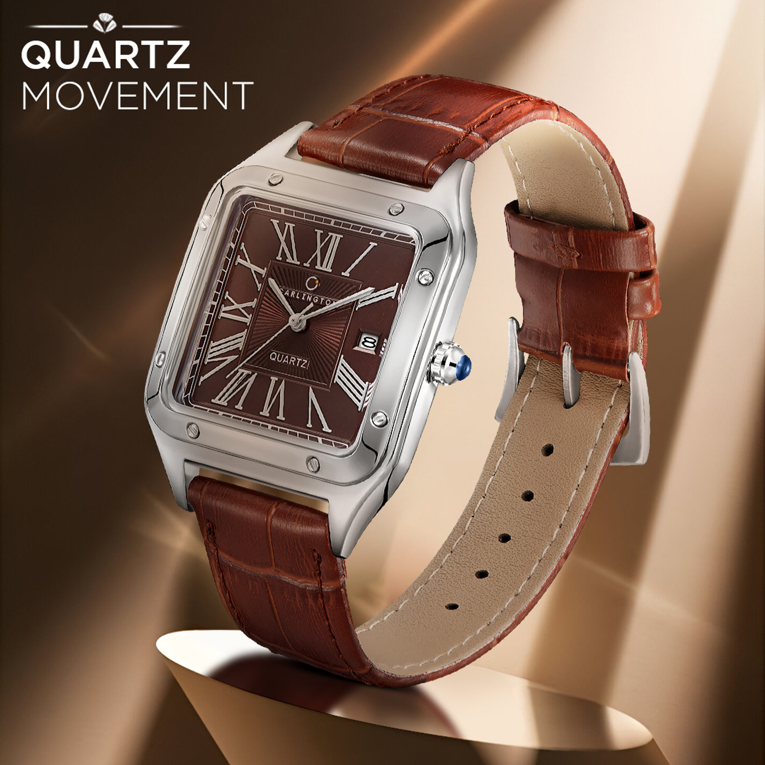 Image of Carlington CT 4050 Brown Belt Carlington Meridian Series Premium Gents Wrist Watches Analog Watch - For Men